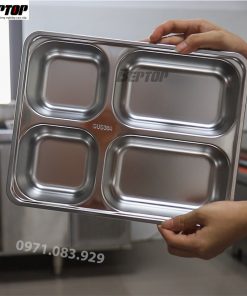 Khay cơm inox 4 ngăn sâu lòng