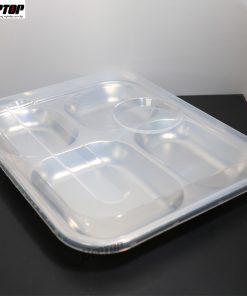 Khay cơm inox 4 ngăn nông lòng