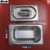 Khay inox đựng thạch GN 1/9 sâu 10cm có nắp